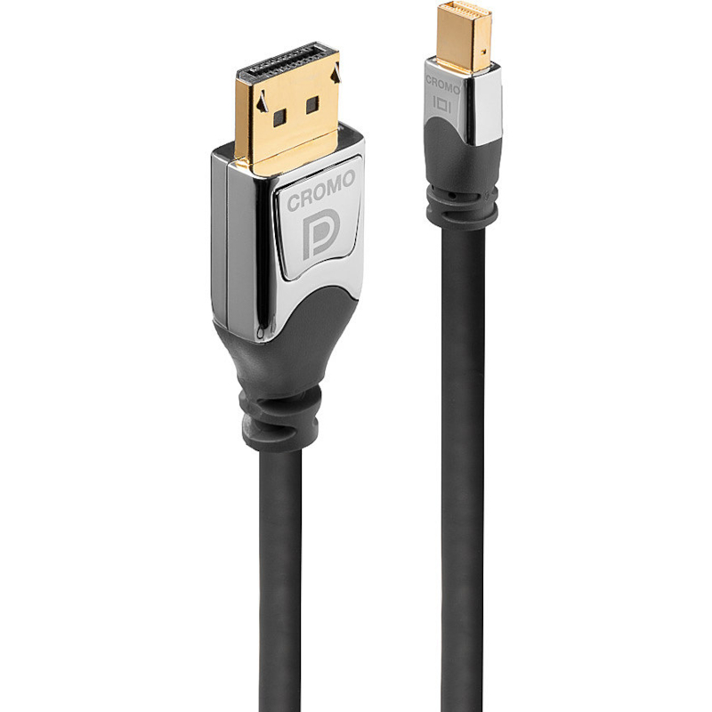 Cablu video LINDY CROMO, Mini DisplayPort Male - DisplayPort Male, v1.2, 2m, gri-argintiu