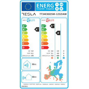 Tesla TT34EX82SM-1232IAW, 12000 BTU, A++/A+, Ionizator, Wi-Fi, Inverter