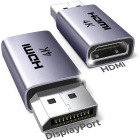 Adaptor Ugreen DP130 1x DisplayPort Male - 1x HDMI Female, Gri, 2 buc