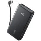 Baterie externa Anker A110DH11, 10000 mAh, 1x USB, 1x USB-C, 22.5 W, Display, Cablu USB-C integrat, Black