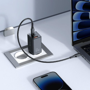 Mcdodo Mini Pro Fast Charger, 1x USB, 2x USB-C, 67W, Black + Cablu USB-C la USB-C, 2m, Black