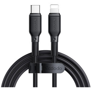 Mcdodo Mini Pro Fast Charger, 1x USB, 2x USB-C, 67W, Black + Cablu USB-C la Lightning, 1.2m, Black