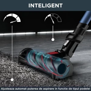 Rowenta X-Force Flex 12.60 Aqua RH98C0WO, vertical cu mop, 320W, 0.9L, Albastru/Negru
