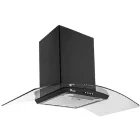 Hota Tornado decorativa Eva 1200, Putere de absorbtie 1200 m3/h, 3 trepte, Clasa C, 90 cm, Negru