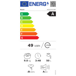 Bosch WGG242Z2BY, 9 kg, 1200 RPM, Clasa A, EcoSilence Drive, Iron Assist, SpeedPerfect, Hygiene Plus, Alb