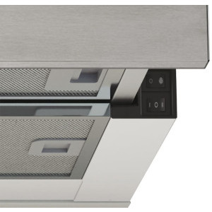 Candy telescopica CBT625/2X/1, Putere de absorbtie 332 m3/h, 2 trepte de viteza, Iluminare LED, Clasa B, 60 cm, Argintiu