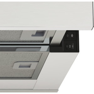 Candy telescopica CBT60RWG, Putere de absorbtie 402 m3/h, 2 trepte de viteza, Iluminare LED, Clasa C, 60 cm, Alb