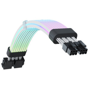 Gamemax Prelungitor cablu alimentare 2x 8 pini VGA/CPU ARGB Black
