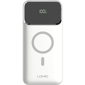 Baterie externa Ldnio PQ12, 10000 mAh, 2x USB, 1x USB-C, 22.5 W, MagSafe, Display, White