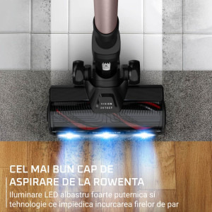 Rowenta X-Force Flex 16.60 Aqua RH9CD9E0, vertical cu mop, 780W, 0.65L, Negru/Roz