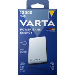 Varta Energy 10000 mAh, 1x USB-C, 2x USB, 15W, White