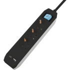 Priza/prelungitor Spacer PP-3-45B-TC-USB, 1x Type-C, 1x USB, 4.5m, Black