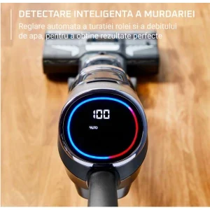 Rowenta X-Clean 4 GZ5035WO, vertical cu mop, 200W, 0.45L, Negru/Gri