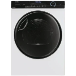 Haier HD90-A3959-S, Pompa de caldura, 9 kg, Clasa C, Inverter, I-Refresh, hOn, Alb