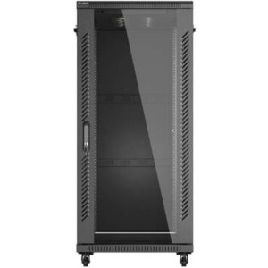 Lanberg FF01-6027-12B 27U, Stand alone, 600 x 1000, Glass door, Panouri laterale detasabile, Negru