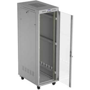 Lanberg FF01-6042-12SL 42U, Stand alone, 600 x 1000, Glass door, Panouri laterale detasabile, Gri