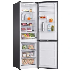Daewoo DNF-344ESS, 344 L, Clasa E, No Frost, Control electronic, 195 cm, Argintiu