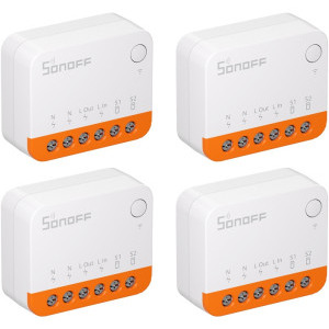 Sonoff Comutator Smart MINIR4, Wi-Fi, Control vocal, 4 buc