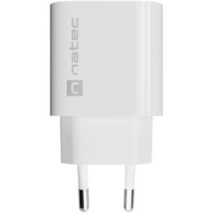 Natec Ribera, 1x USB-A, 1x USB-C, 20 W, White