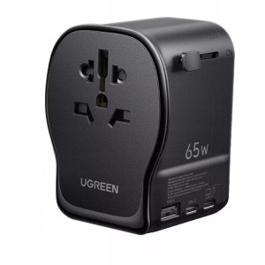 Ugreen GaN 65W, 2x USB-C, 1x USB, 3-Pin US/UK/EU/AUS/CN, Black