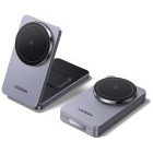 Ugreen MagFlow 2-in-1 20W, Qi, compatibil MagSafe, Grey