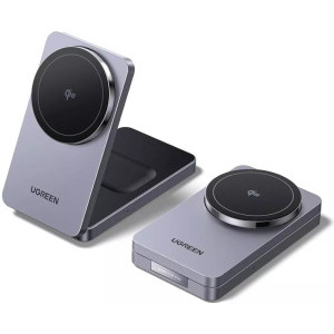 Ugreen Qi2, 2-in-1 15W, compatibil MagSafe, Grey