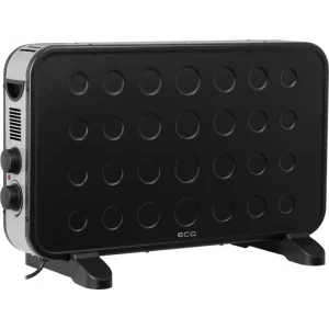 ECG Convector de podea TK 2070, 2000 W, Termostat reglabil, Ventilare, Negru
