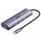 Ugreen 6-in-1, USB-C la DisplayPort PD 3.0, 100W, 4k@60hz, Grey