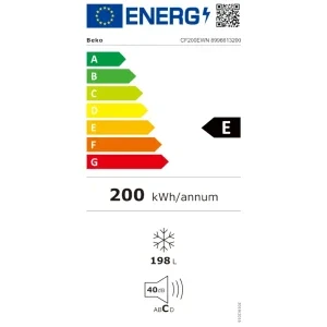 Beko CF200EWN, 198 L, Clasa E, ProSmart Inverter, Control electronic, Alb