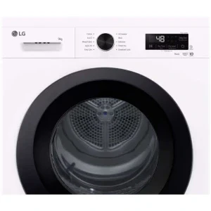 LG RHX1009NWK, Pompa de caldura, 9 kg, Clasa C, Inverter, Sensor Dry, ThinQ, Alb