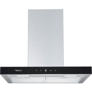 Hota Tesla decorativa DC600AXB, Putere de absorbtie 630 m3/h, 3 trepte de viteza, Iluminare LED, 60 cm, Inox/Negru