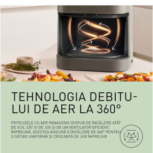 Panasonic Friteuza cu aer cald NF-CC500NXE, 1450W, 5L, Olive