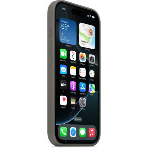 Apple Protectie pentru spate, material silicon pentru iPhone 16 Pro, culoare Stone Gray