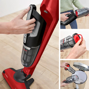 Bosch vertical 2 in 1 Flexxo Gen 2 BBH3ZOO28 25,2V, Sistem Robust Air, Perie ALLFloor cu Led, Rosu, 0.4L