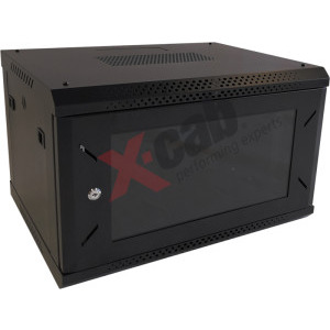 Xcab Xcab-6U60S.9004 6U, Wall mount, 600 x 600, Glass door, Negru