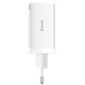 Baseus GaN5 Pro, 2x USB-C, 1x USB, Quick Charge 65W, White