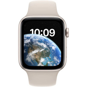 Apple Watch SE2, 44mm Aluminium Starlight cu Starlight Sport Band Regular, GPS + Cellular