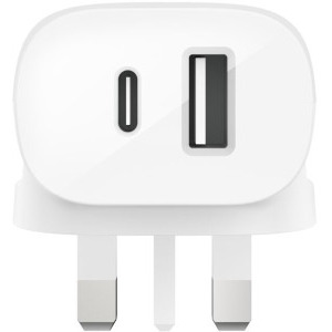 Belkin Boost Charge, 1x USB-C, 1x USB, Quick Charge 37 W, White