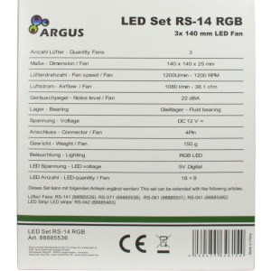 Inter-Tech Argus RS-14 RGB 140mm Three Fan Pack