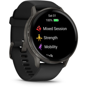 Garmin Venu 4, 45mm AMOLED curea silicon Slate/Black