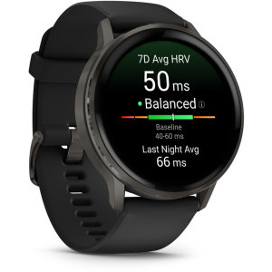 Garmin Venu 4, 45mm AMOLED curea silicon Slate/Black