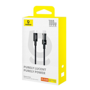 Baseus Gem, USB-C Male la USB-C Male, 100W, 2 m, Black