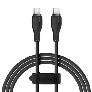 Cablu de date / adaptor Baseus Pudding, USB-C Male la USB-C Male, 100W, 1.2 m, Black
