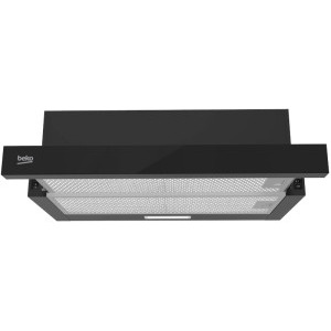 Hota incorporabila Beko telescopica HNT63322BH, Putere de absorbtie 320 m3/h, 3 trepte de viteza, Iluminare LED, 60 cm, Negru