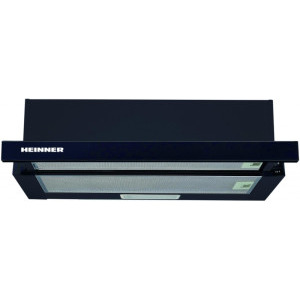 Heinner telescopica HTCH-440GBK, Putere de absorbtie 323 m3/h, Clasa C, 2 trepte de viteza, Iluminare LED, 60 cm, Negru