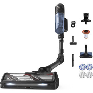 Rowenta X-Force Flex 12.60 Neo RH9LC1WO, vertical, 380W, 0.65L, Negru/Albastru