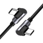 Cablu de date / adaptor Ugreen US323, USB-C Male la USB-C Male, Angled, 60 W, 1 m, Black