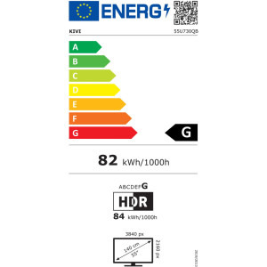 KIVI Smart TV 55U730QB Seria U730QB 140cm negru 4K UHD HDR