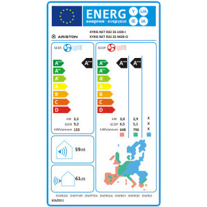 Ariston Kyris, 12000 BTU, Clasa A+++/A+++, Wi-Fi, Inverter, i-Clean, Intelligent Eye