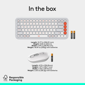 Logitech Pop Icon Combo, Bluetooth, Off-White